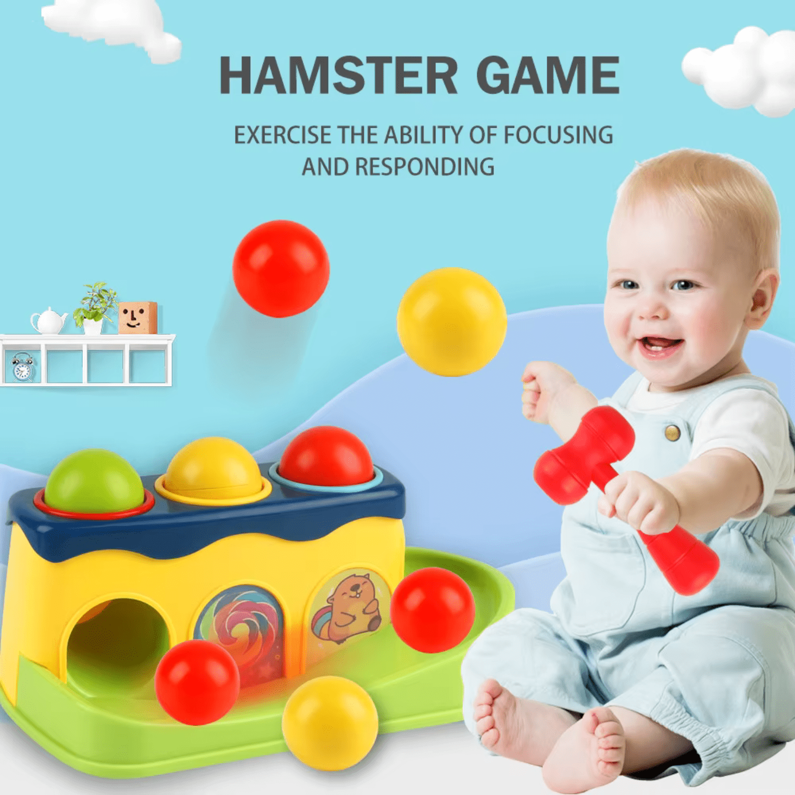 Juego de Motricidad para Bebés Martillo Golpeador de Pelotas - Martina Baby & Kids