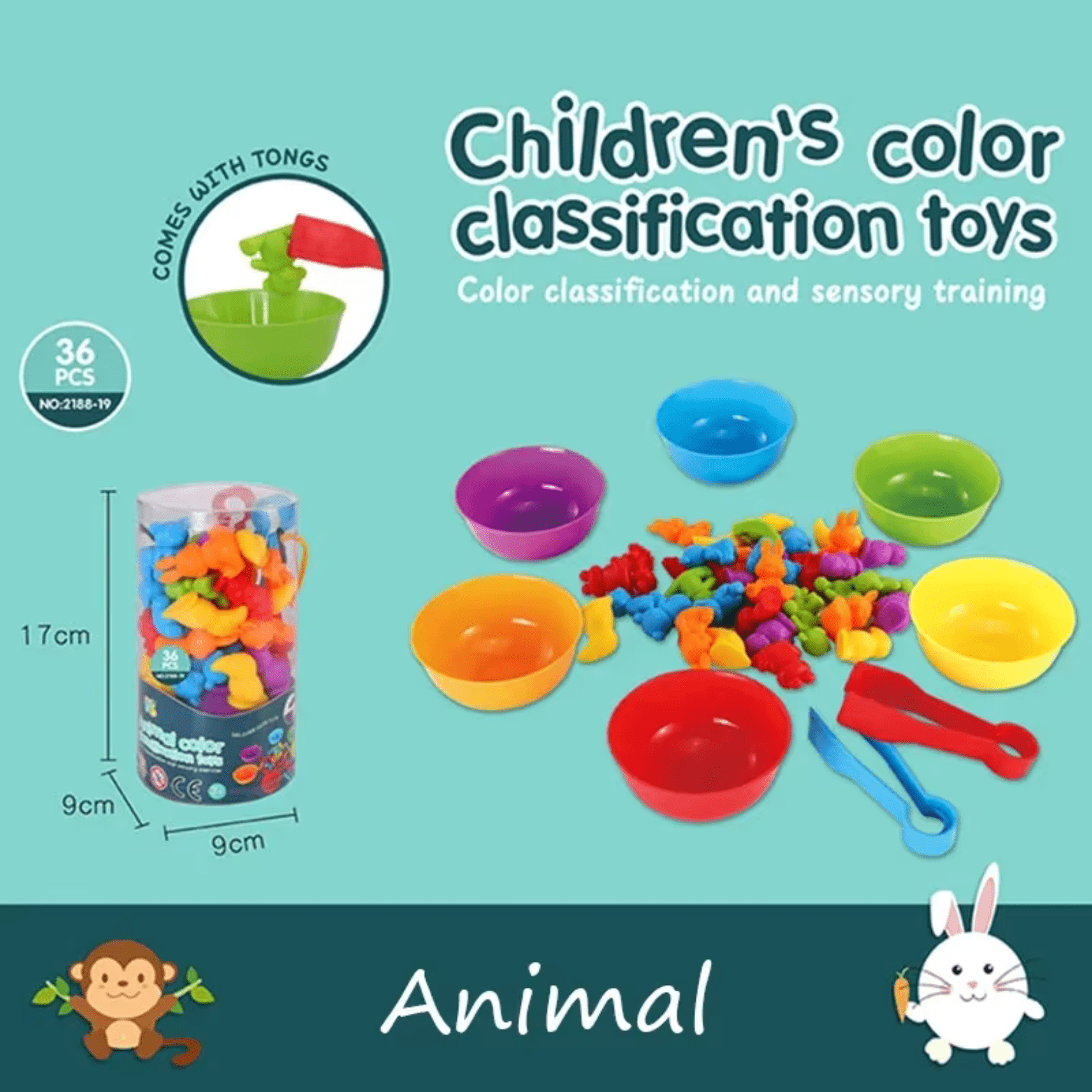 Juego de Clasificación de Colores y Animalitos 36 piezas - Martina Baby & Kids