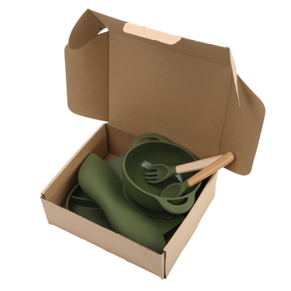 Set de Alimentación Silicona Libre Bpa 5 Piezas Antideslizante