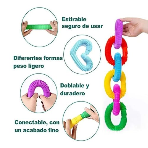 12 Pop Tubes Fidget Toys - Juguete Sensorial Para Niños - Martina Baby & Kids