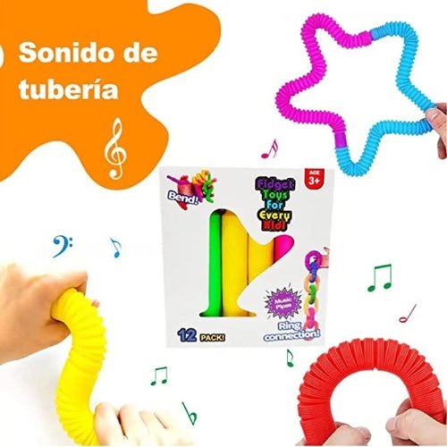 12 Pop Tubes Fidget Toys - Juguete Sensorial Para Niños - Martina Baby & Kids