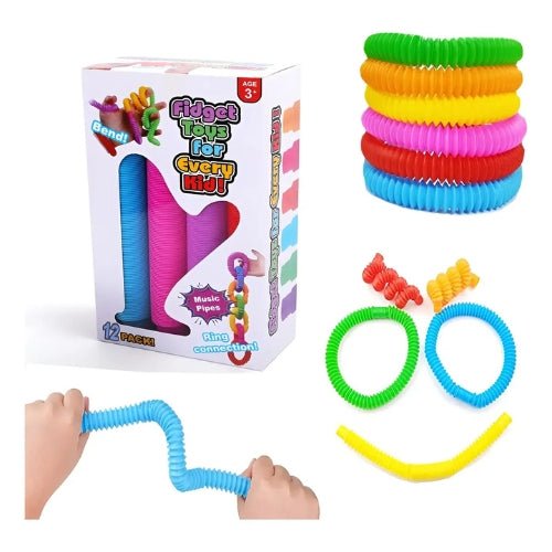 12 Pop Tubes Fidget Toys - Juguete Sensorial Para Niños - Martina Baby & Kids