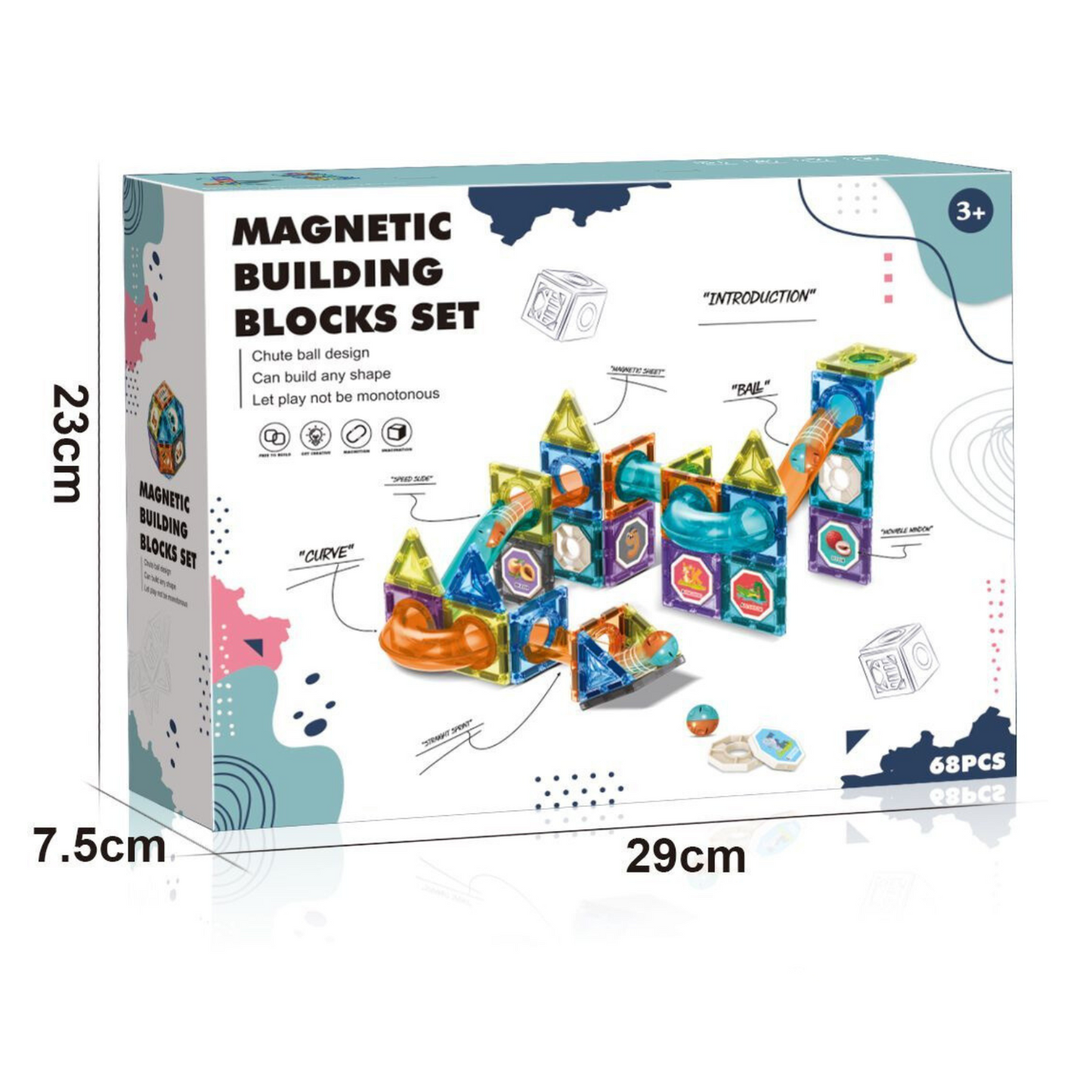 Tobogán 68 piezas Bloques Magnéticos Set de Construcción