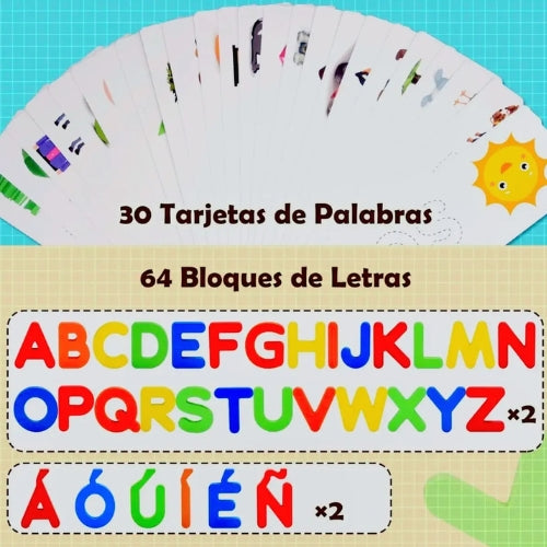 Juego De Palabras Infantil Deletreo Montessori Aprendizaje