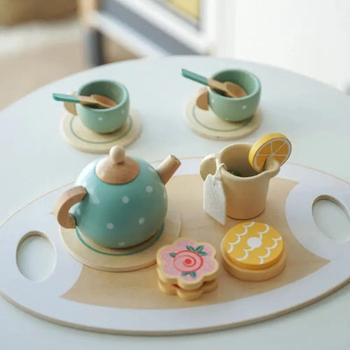 Juego Tazas De Té Madera Niños Juguete Didáctico