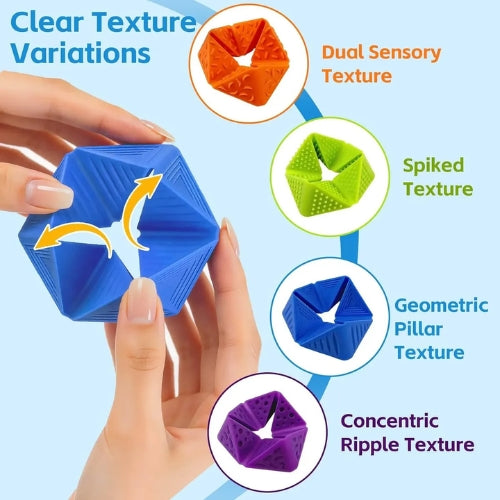 Set 4 Unidades Sensoriales De Silicona Con Texturas Sensory Fidget Toys