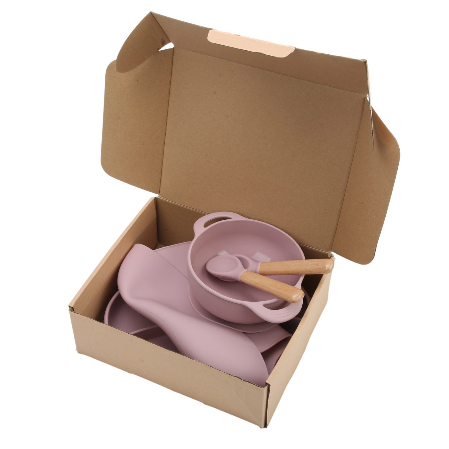 Set de Alimentación Silicona Libre Bpa 5 Piezas Antideslizante