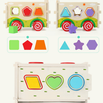 Juego de Encaje Camión de Madera Montessori 19 Piezas