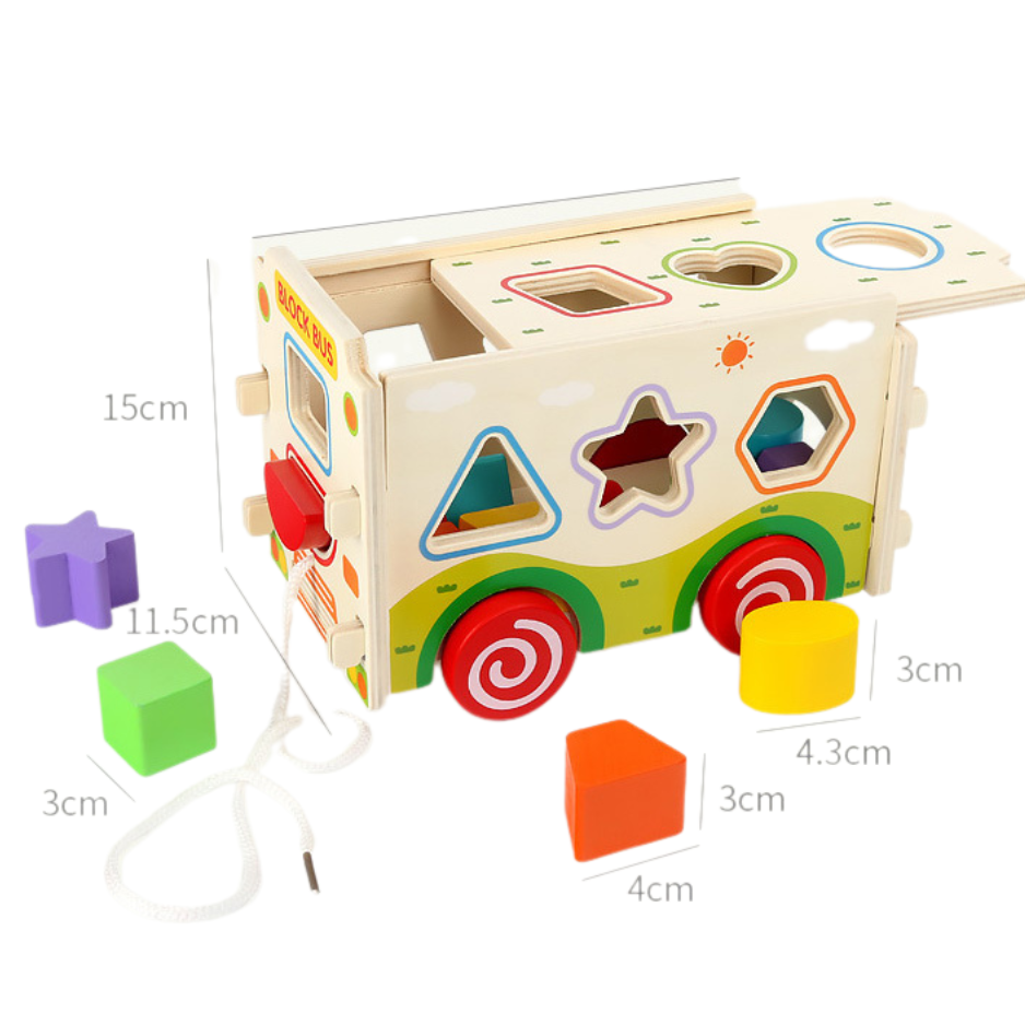 Juego de Encaje Camión de Madera Montessori 19 Piezas