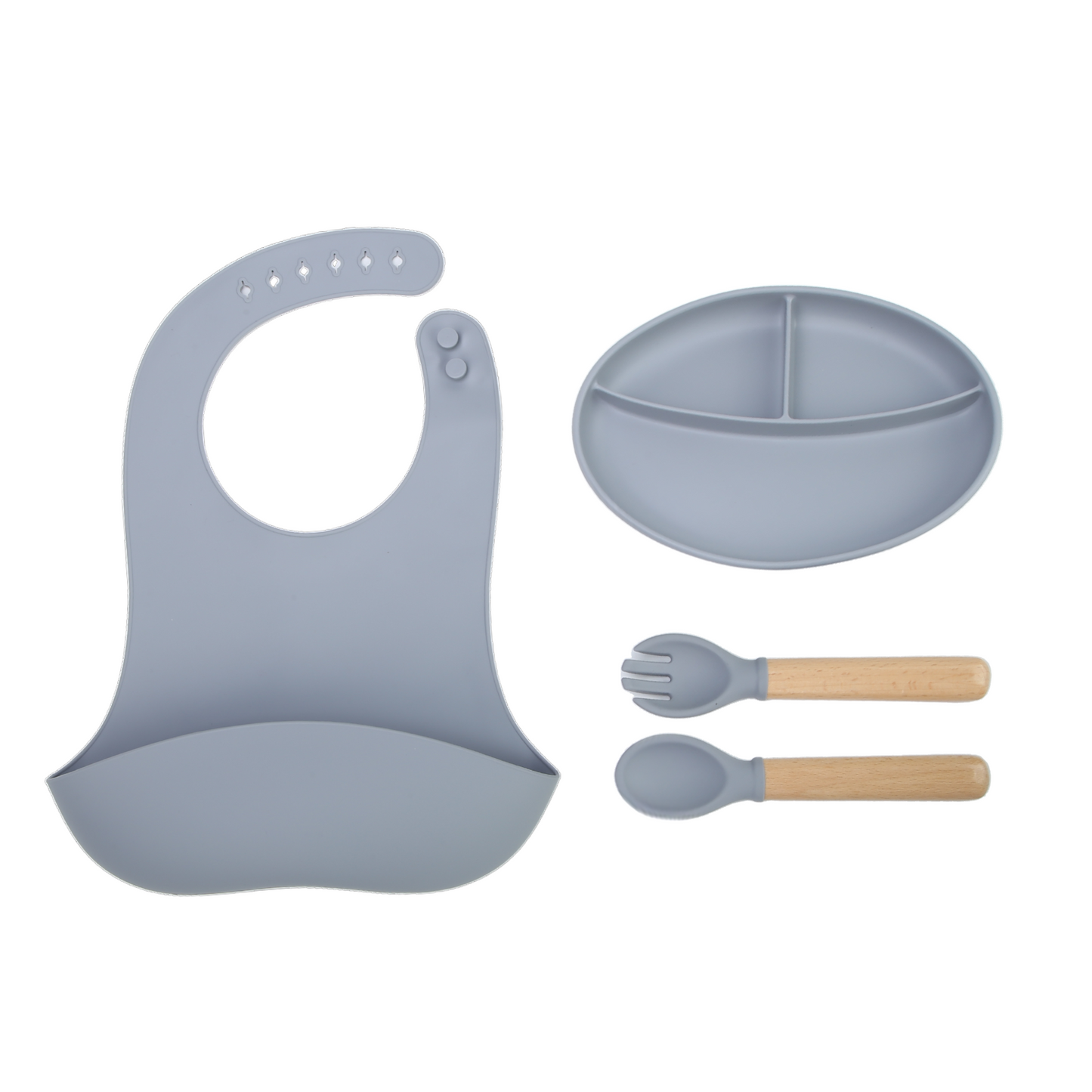 Set de Alimentación Silicona Libre de Bpa 4 Piezas Antideslizante