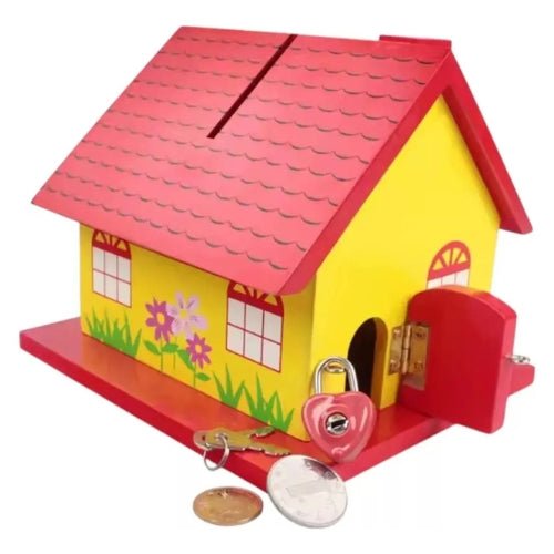 Alcancía De Madera Forma De Casa - Martina Baby & Kids