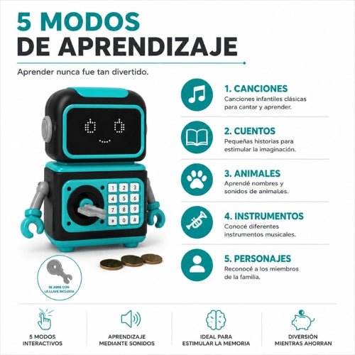 Alcancía Robot Electrónico Infantil - Martina Baby & Kids