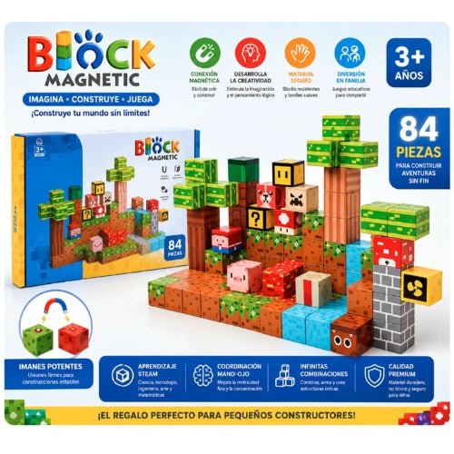 Bloques Magnéticos de Construcción 3D Píxel – 84 Piezas - Martina Baby & Kids