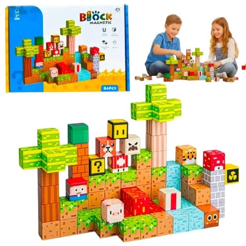 Bloques Magnéticos de Construcción 3D Píxel – 84 Piezas - Martina Baby & Kids