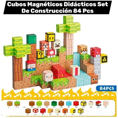 Bloques Magnéticos de Construcción 3D Píxel – 84 Piezas - Martina Baby & Kids