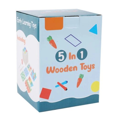 Cubo De Actividades Montessori De Madera 5 En 1 - Martina Baby & Kids