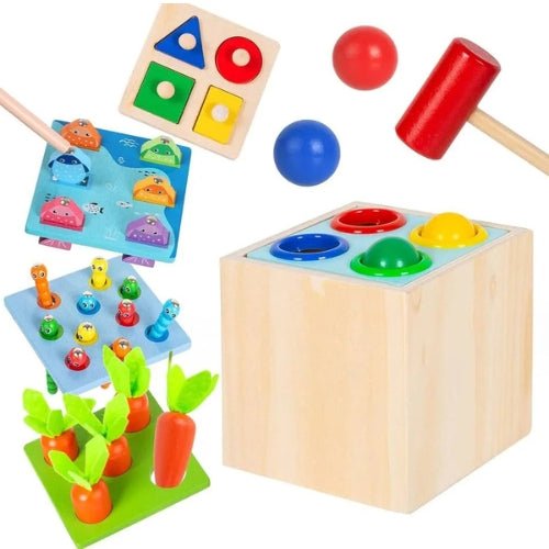 Cubo De Actividades Montessori De Madera 5 En 1 - Martina Baby & Kids