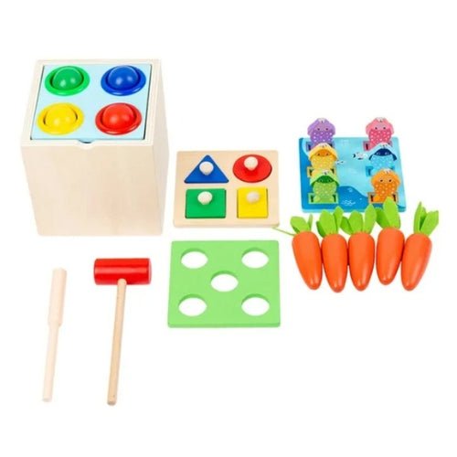 Cubo De Actividades Montessori De Madera 5 En 1 - Martina Baby & Kids