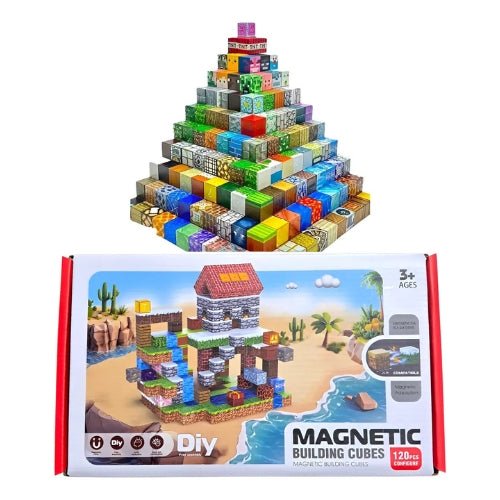 Cubos Magnéticos Bloques de Construcción 120 Piezas - Martina Baby & Kids