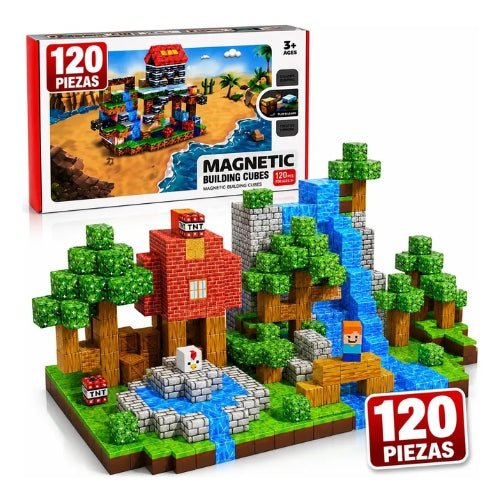 Cubos Magnéticos Bloques de Construcción 120 Piezas - Martina Baby & Kids