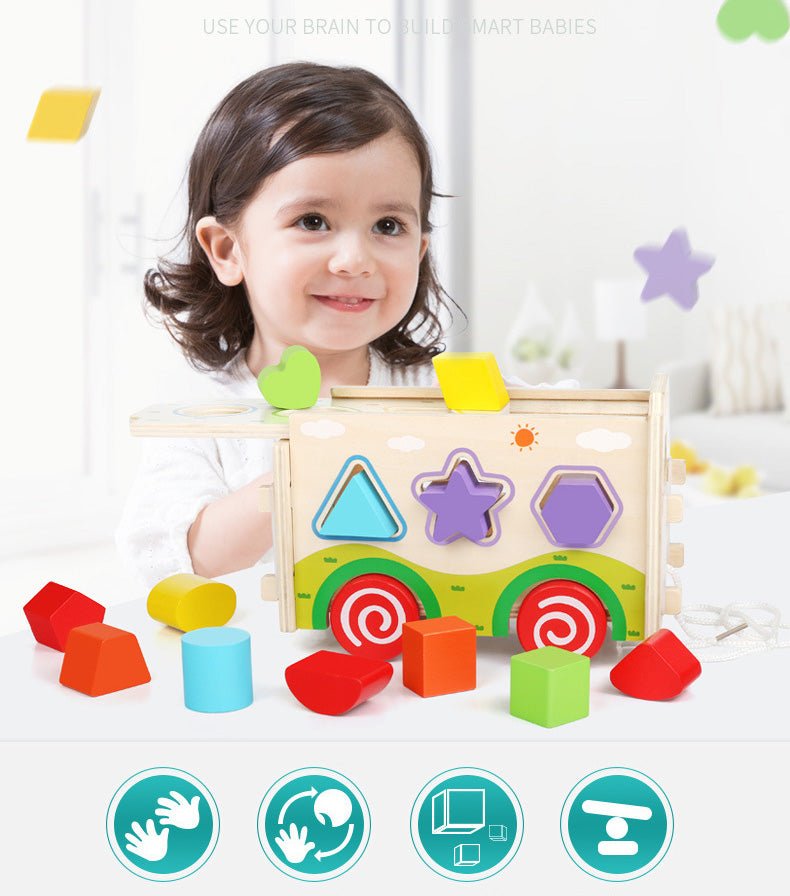 Juego de Encaje Camión de Madera Montessori 19 Piezas - Martina Baby & Kids