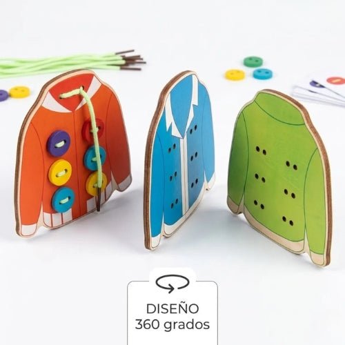 Juego De Motricidad Enhebrar Botones Montessori - Martina Baby & Kids