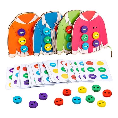 Juego De Motricidad Enhebrar Botones Montessori - Martina Baby & Kids