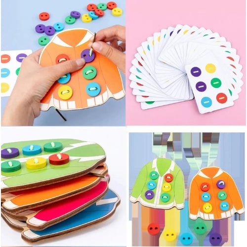Juego De Motricidad Enhebrar Botones Montessori - Martina Baby & Kids