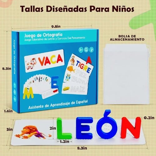 Juego De Palabras Infantil Deletreo Montessori Aprendizaje - Martina Baby & Kids