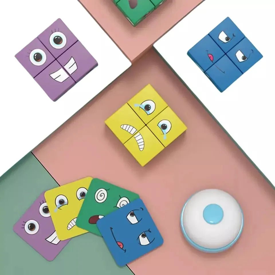 Juego De Puzzle Cubos Didáctico Expresiones Y Emociones - Martina Baby & Kids