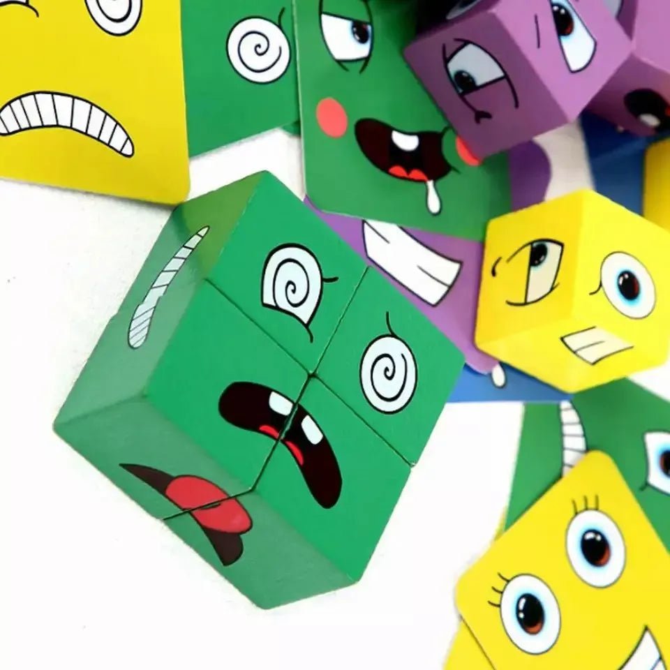 Juego De Puzzle Cubos Didáctico Expresiones Y Emociones - Martina Baby & Kids