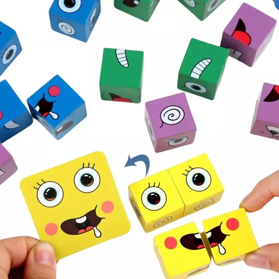 Juego De Puzzle Cubos Didáctico Expresiones Y Emociones - Martina Baby & Kids