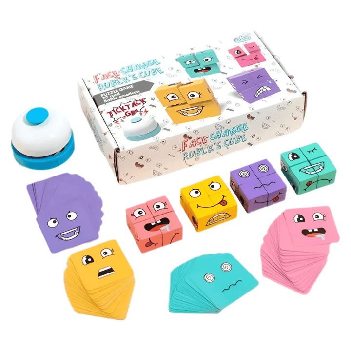 Juego De Puzzle Cubos Didáctico Expresiones Y Emociones - Martina Baby & Kids