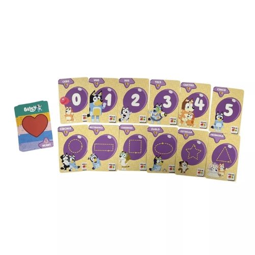 Juego Educativo Flash Cards Números Colores Figuras - Bluey - Martina Baby & Kids