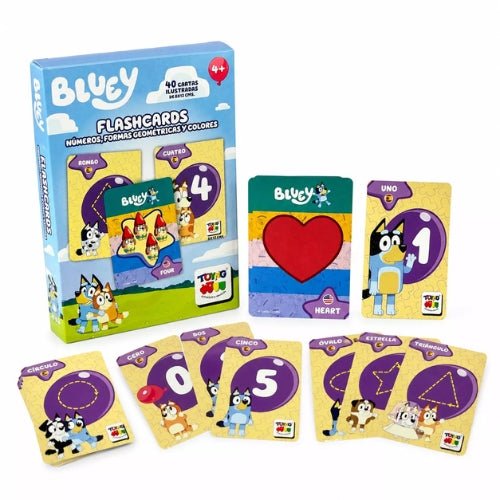 Juego Educativo Flash Cards Números Colores Figuras - Bluey - Martina Baby & Kids