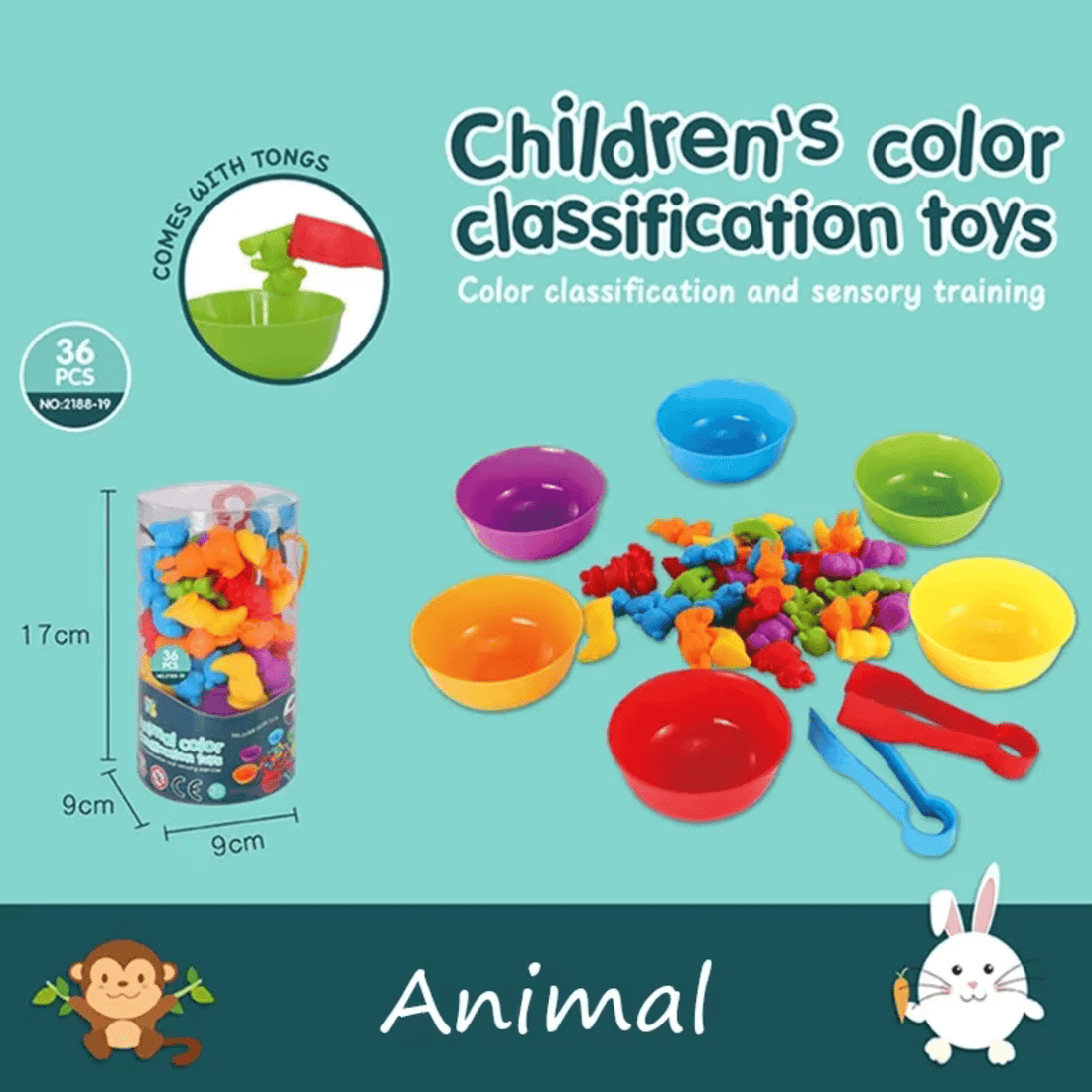 Juego de Clasificación de Colores y Animalitos 36 piezas - Martina Baby & Kids