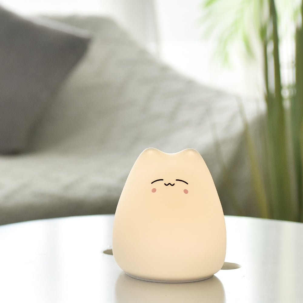 Lámpara Led Silicona Espanta Cuco Suave Gato Portátil Blanco - Martina Baby & Kids