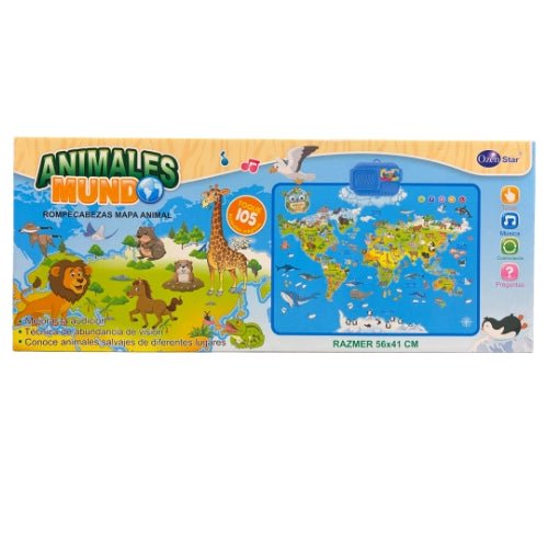Mapa Animales Del Mundo Táctil Con Sonidos De Animales - Martina Baby & Kids