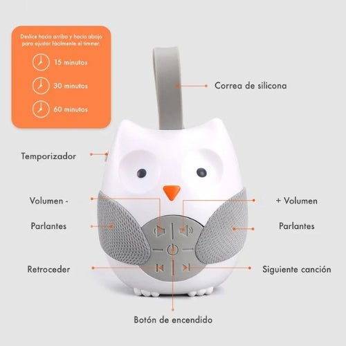 Máquina De Ruido Blanco Búho Para Bebes Con Sonidos - Martina Baby & Kids