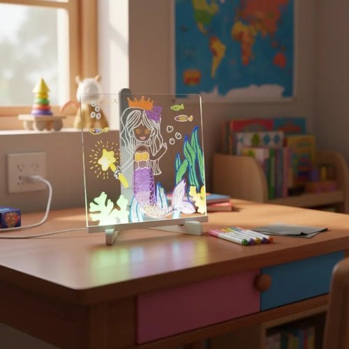 Pizarra Led Acrílica Transparente Con Luz Y Plumones 20x30cm - Martina Baby & Kids