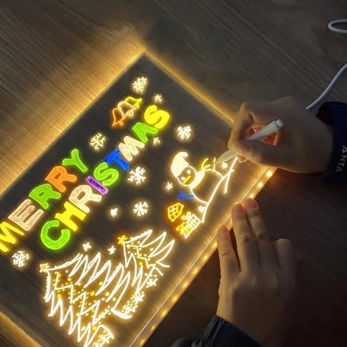 Pizarra Led Acrílica Transparente Con Luz Y Plumones 20x30cm - Martina Baby & Kids