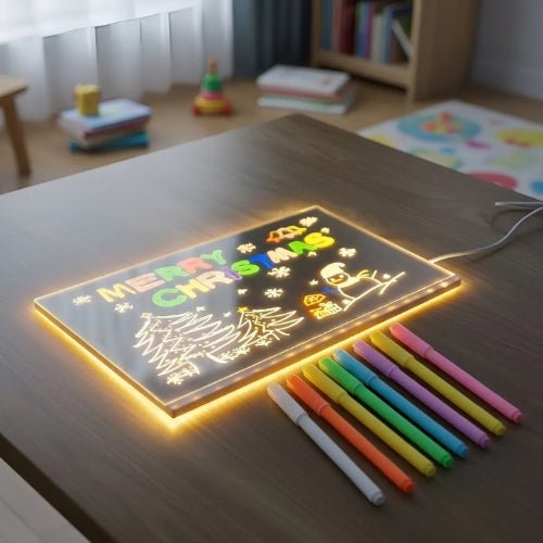 Pizarra Led Acrílica Transparente Con Luz Y Plumones 20x30cm - Martina Baby & Kids
