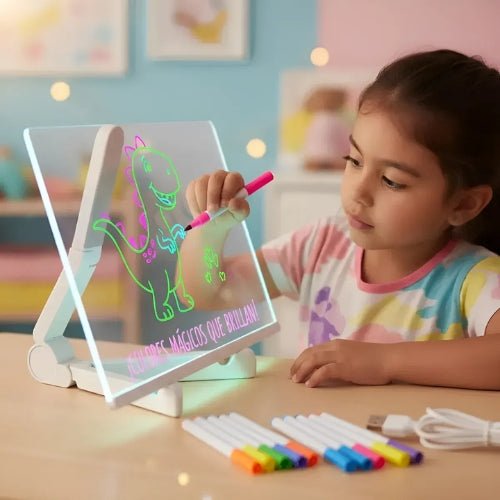Pizarra Led Acrílica Transparente Con Luz Y Plumones 20x30cm - Martina Baby & Kids
