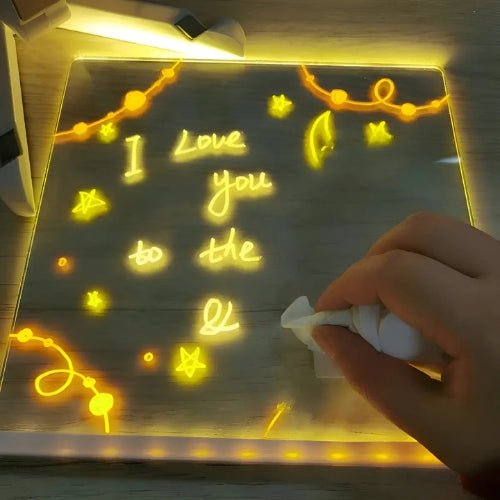 Pizarra Led Acrílica Transparente Con Luz Y Plumones 20x30cm - Martina Baby & Kids
