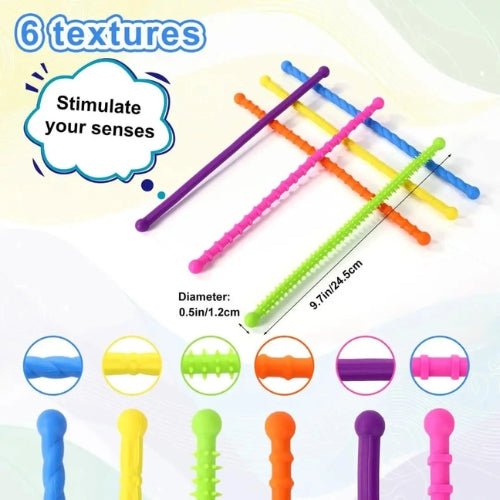 Set 6 Barras Sensoriales Flexibles Texturizadas - Martina Baby & Kids