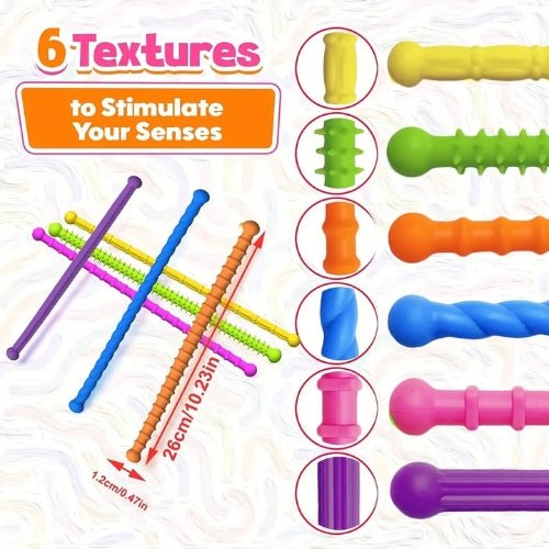 Set 6 Barras Sensoriales Flexibles Texturizadas - Martina Baby & Kids