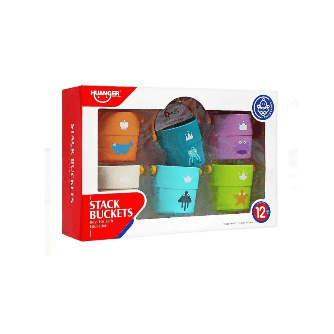 Set 6 Mini Baldes Juguetes Agua Baño Playa Para Bebé Huanger - Martina Baby & Kids