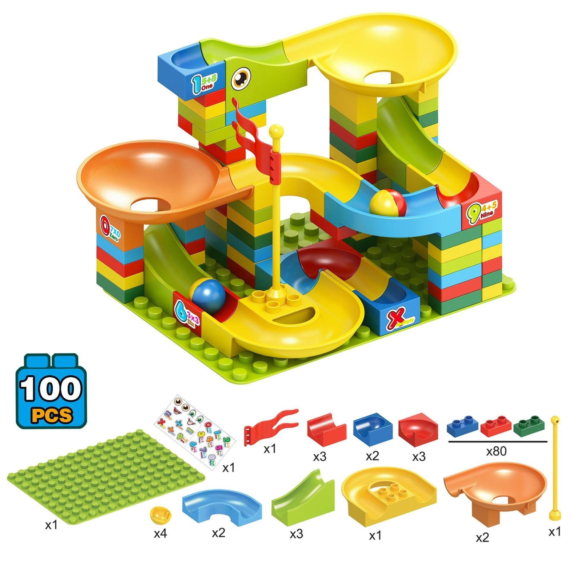 Set Bloques Construcción Tobogán De Pelotas 100pcs Didáctico - Martina Baby & Kids