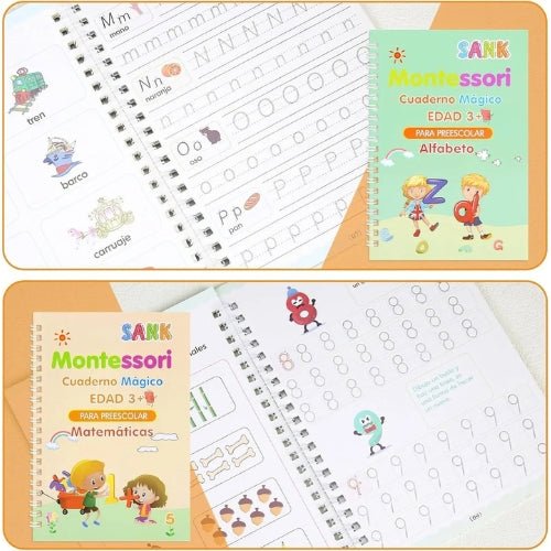 Set de 4 Cuadernos Educativos Mágicos Montessori Reutilizables - Martina Baby & Kids