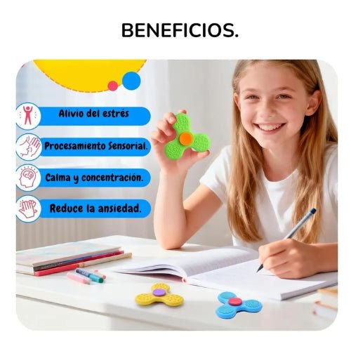 Spinner Sensorial De Silicona Multitextura Mordedor - Martina Baby & Kids